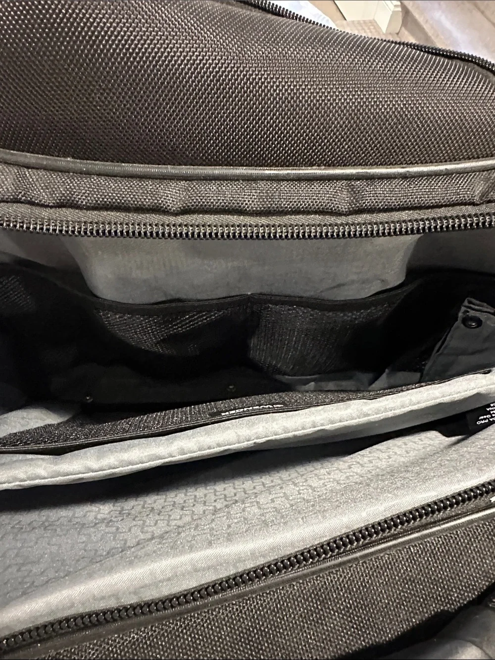 Alpine Swiss Black Laptop Bag with Red Accents